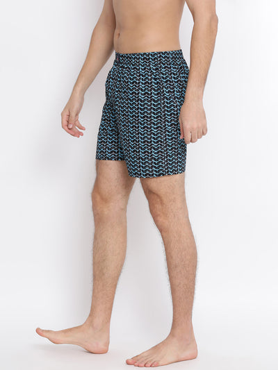 Blue Printed boxers - Men Boxers