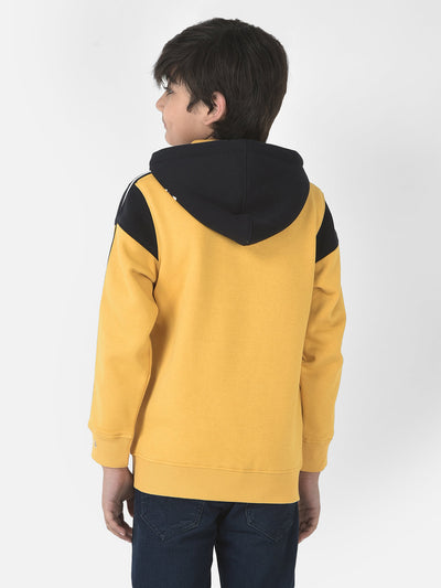  Yellow Colour-Block Hoodie