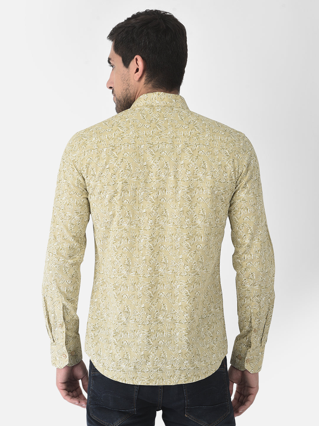 Beige Floral Shirt - Men Shirts