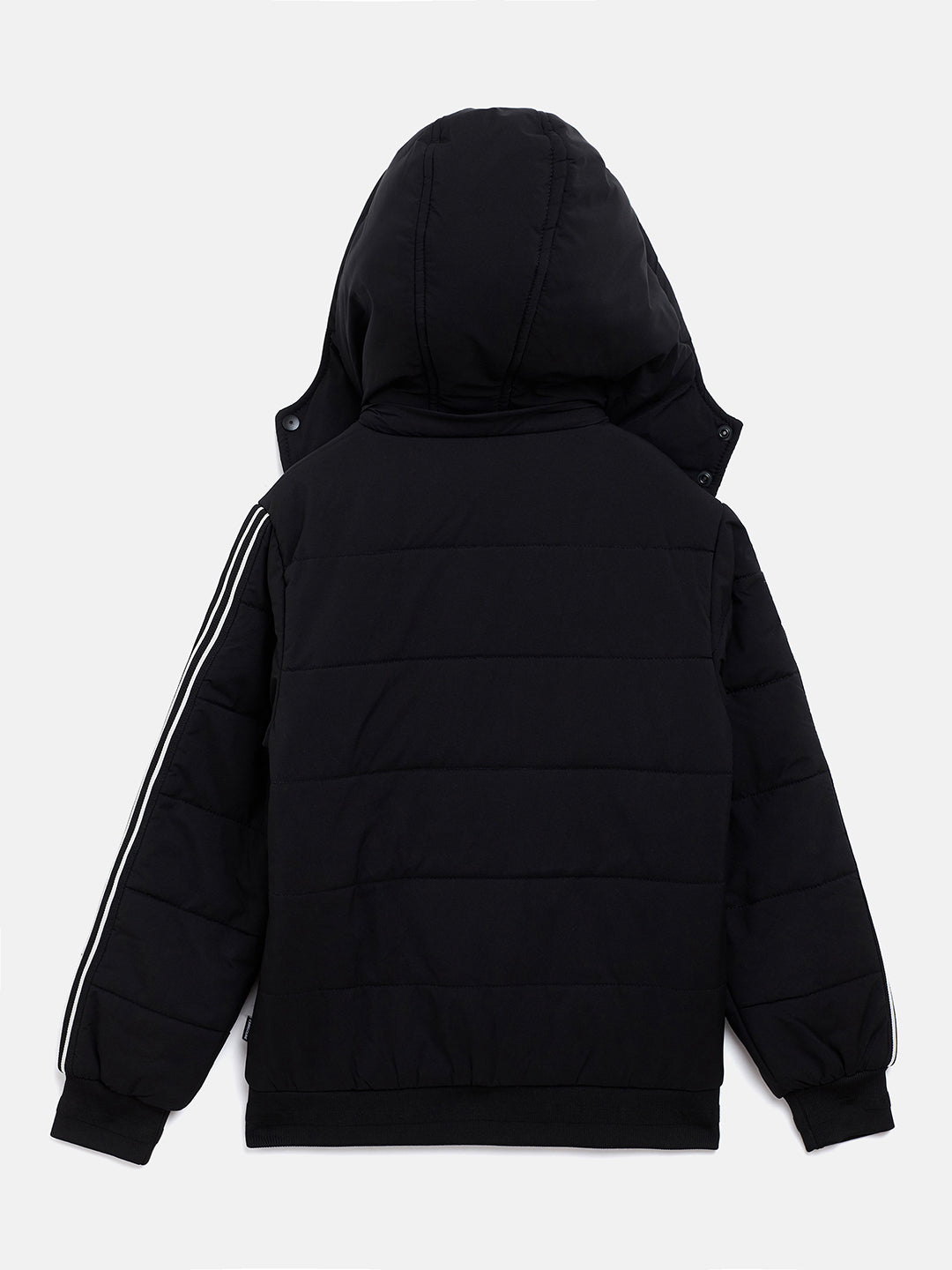Black Detachable Hood Jacket - Boys Jacket