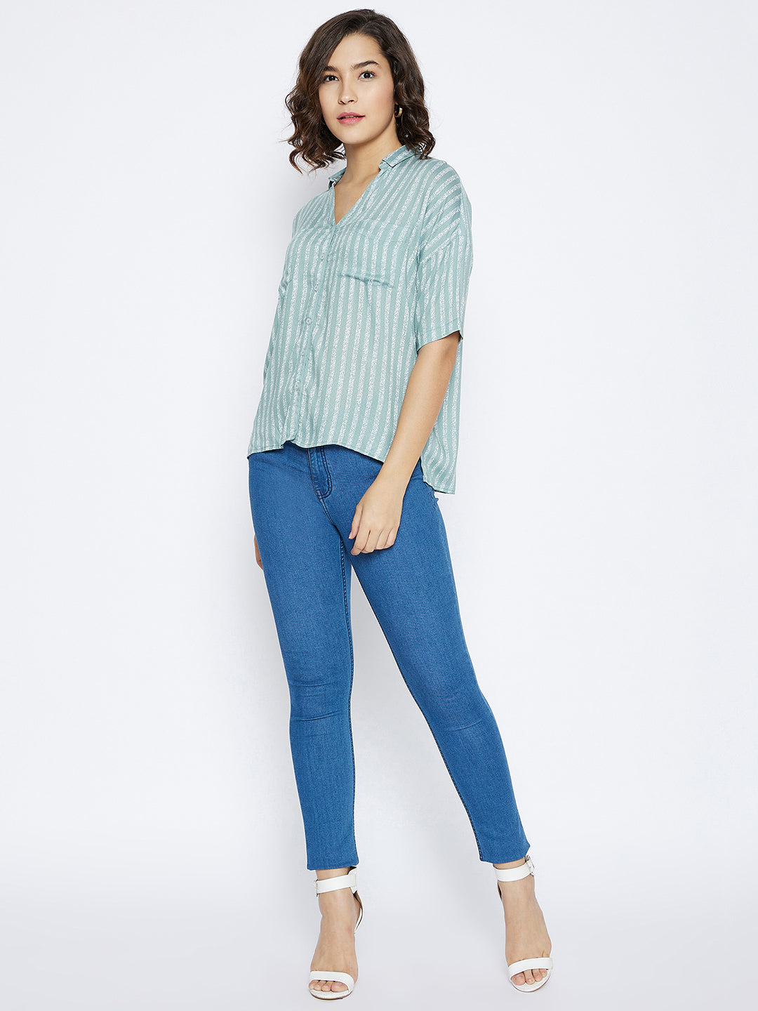 Green Striped Top - Women Tops