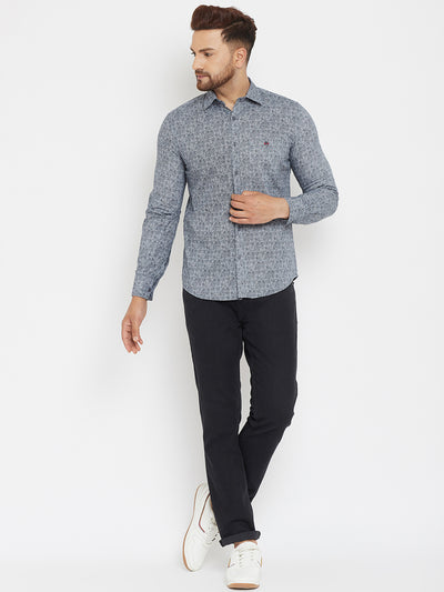 Grey Printed Shirt - Men Shirts