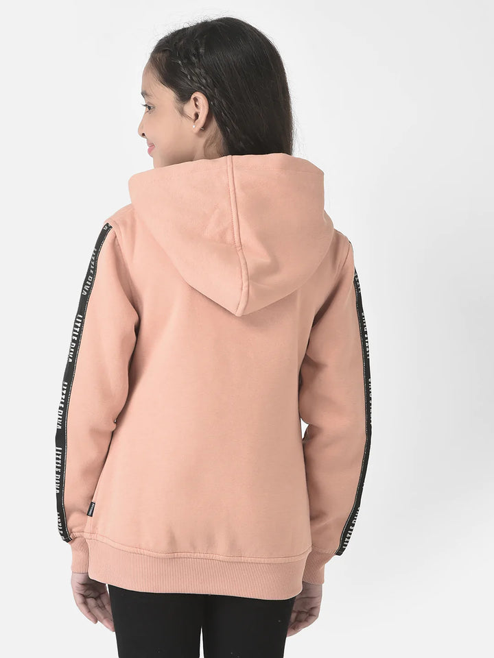  Peach Graphic Face Hooded Sweatshirt