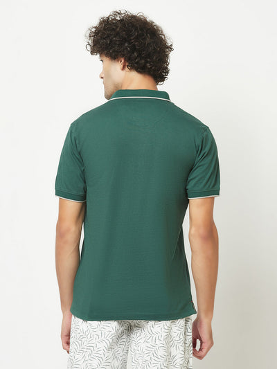  Plain Bottle Green Polo T-Shirt