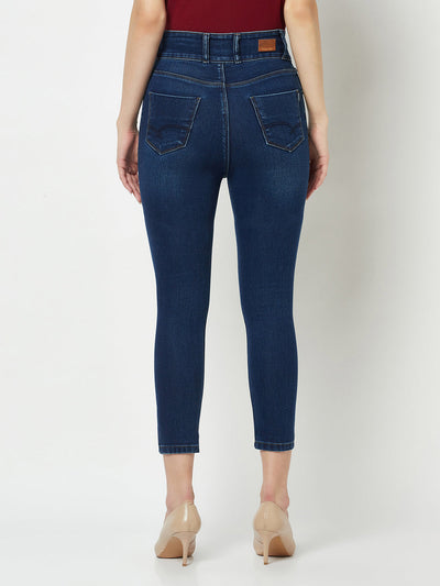  Navy Blue High-Waisted Jeans