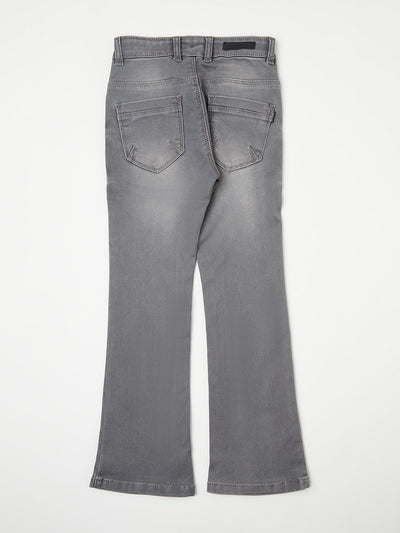 Grey Boot Cut Jeans - Girls Jeans