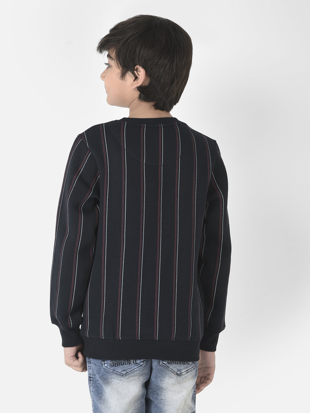  Bold Striped Navy Blue Sweatshirt