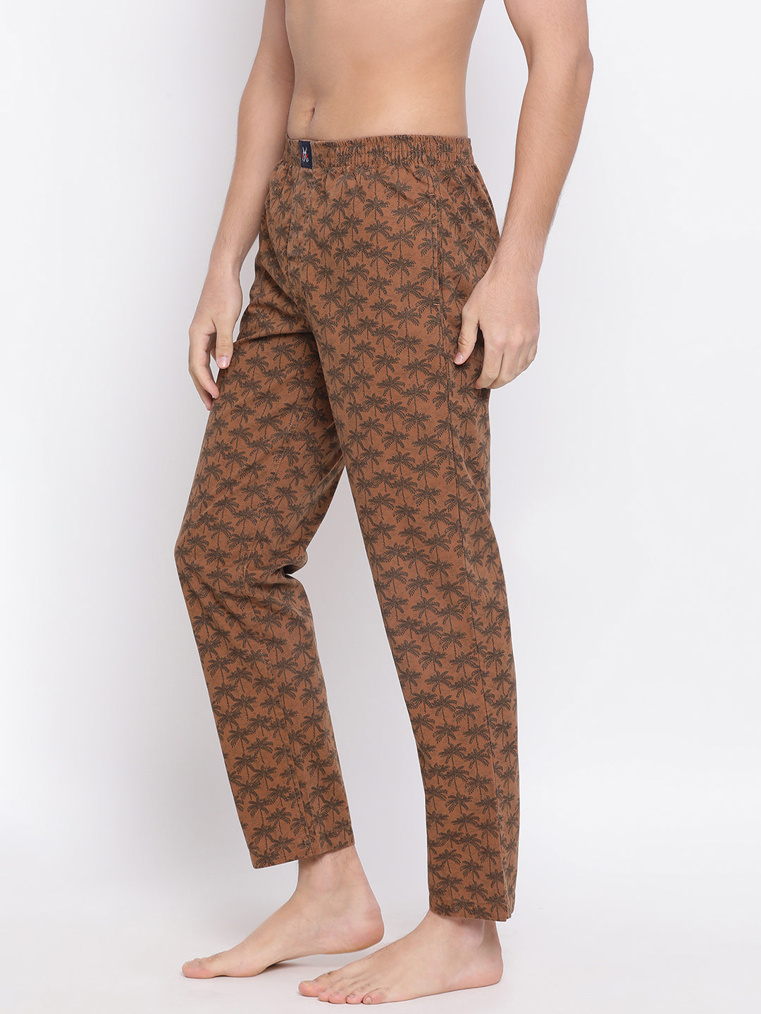 Brown Printed Slim Fit Lounge Pants - Men Lounge Pants