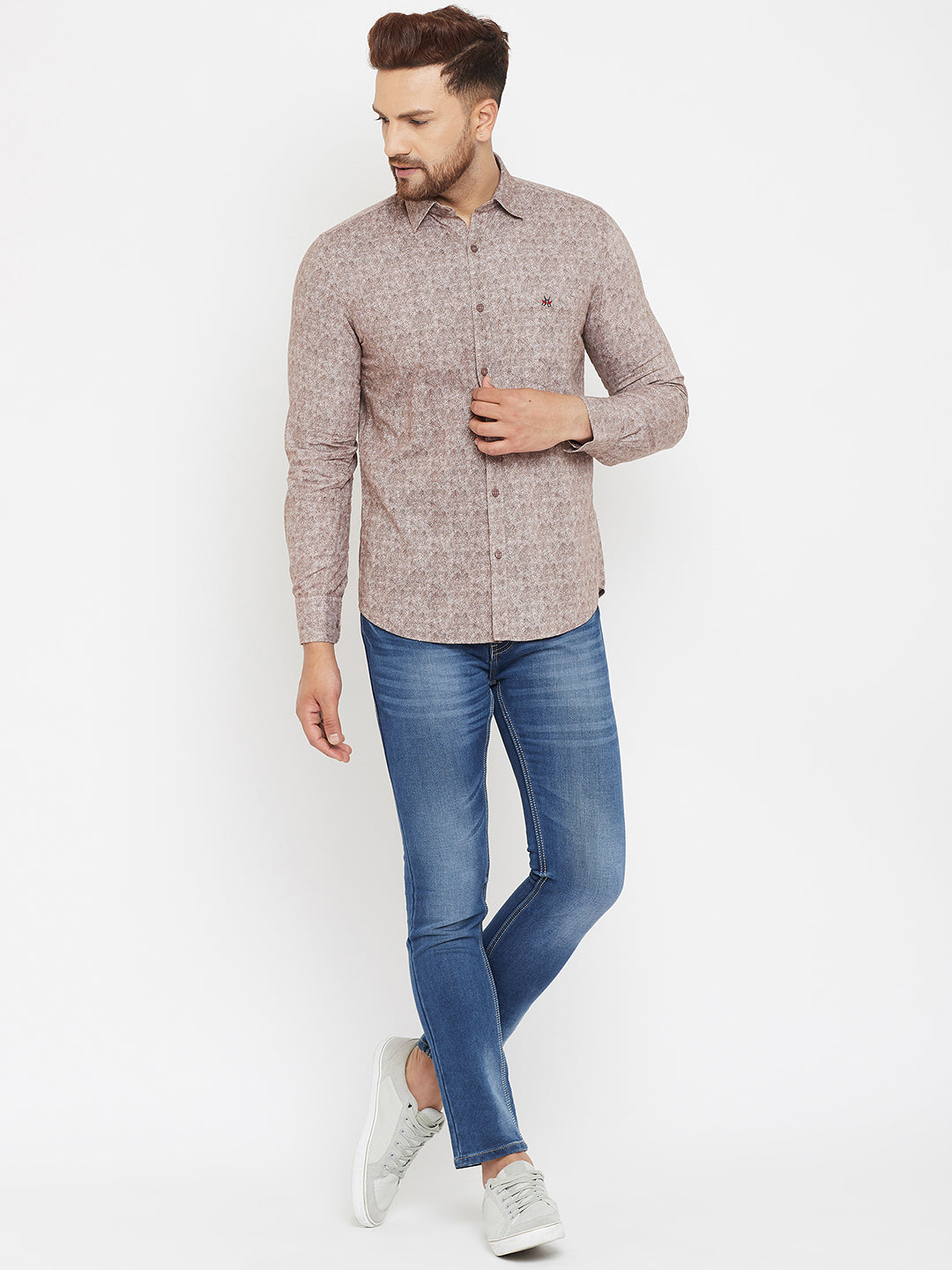 Brown Printed Shirt - Men Shirts