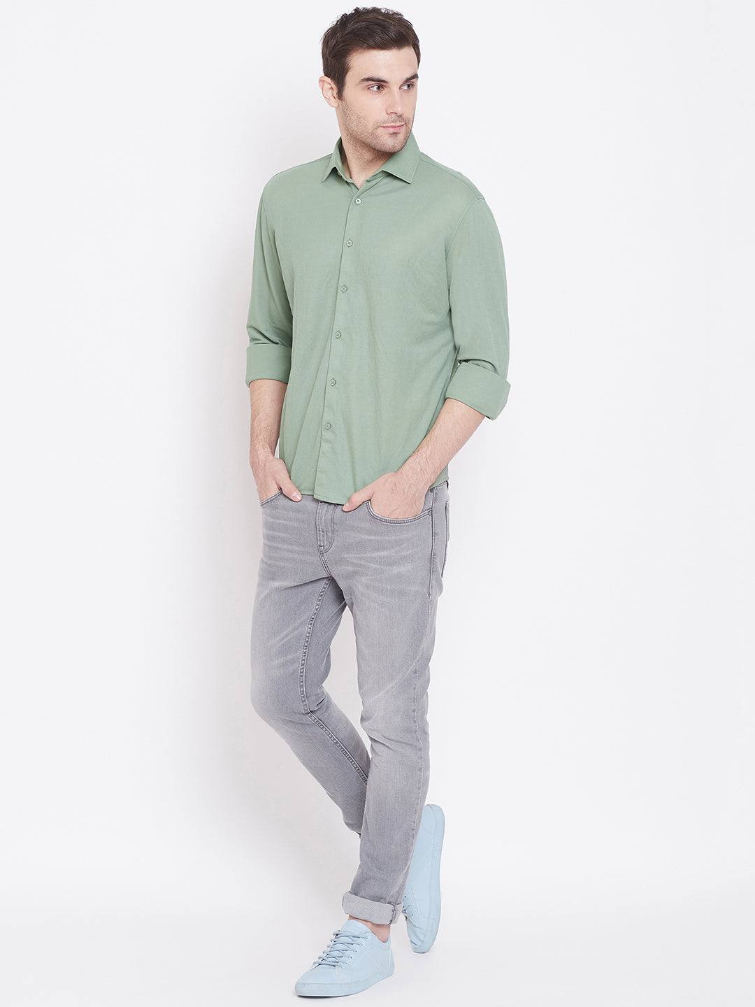 Green Slim Fit shirt - Men Shirts