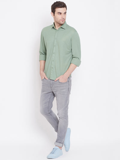 Green Slim Fit shirt - Men Shirts