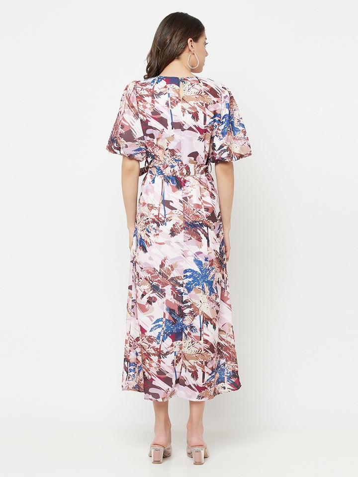 Multi-Coloured Floral Printed Dress - Women Dresses
