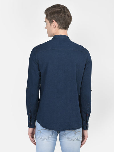 Shirt-Style Denim Kurta
