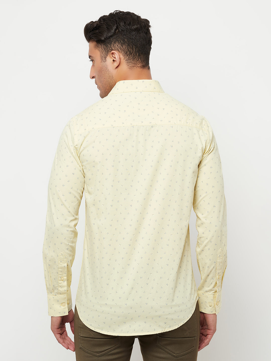 Yellow Floral Printed Shirt - Men Shirts