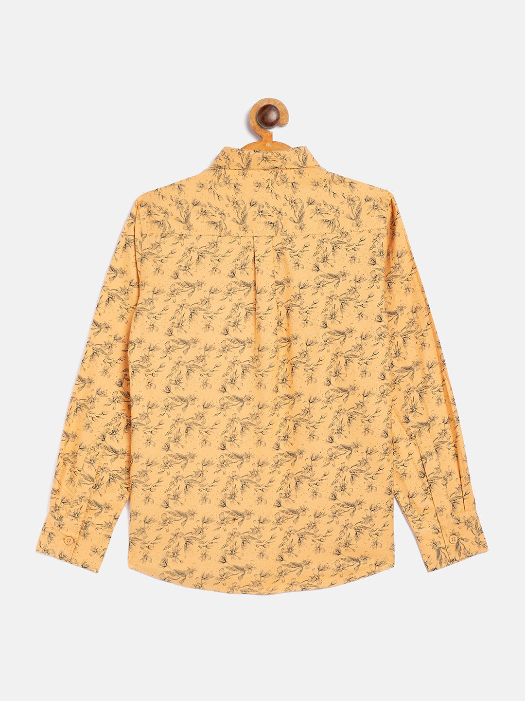 Mustard Printed Floral Shirt - Boys Shirts