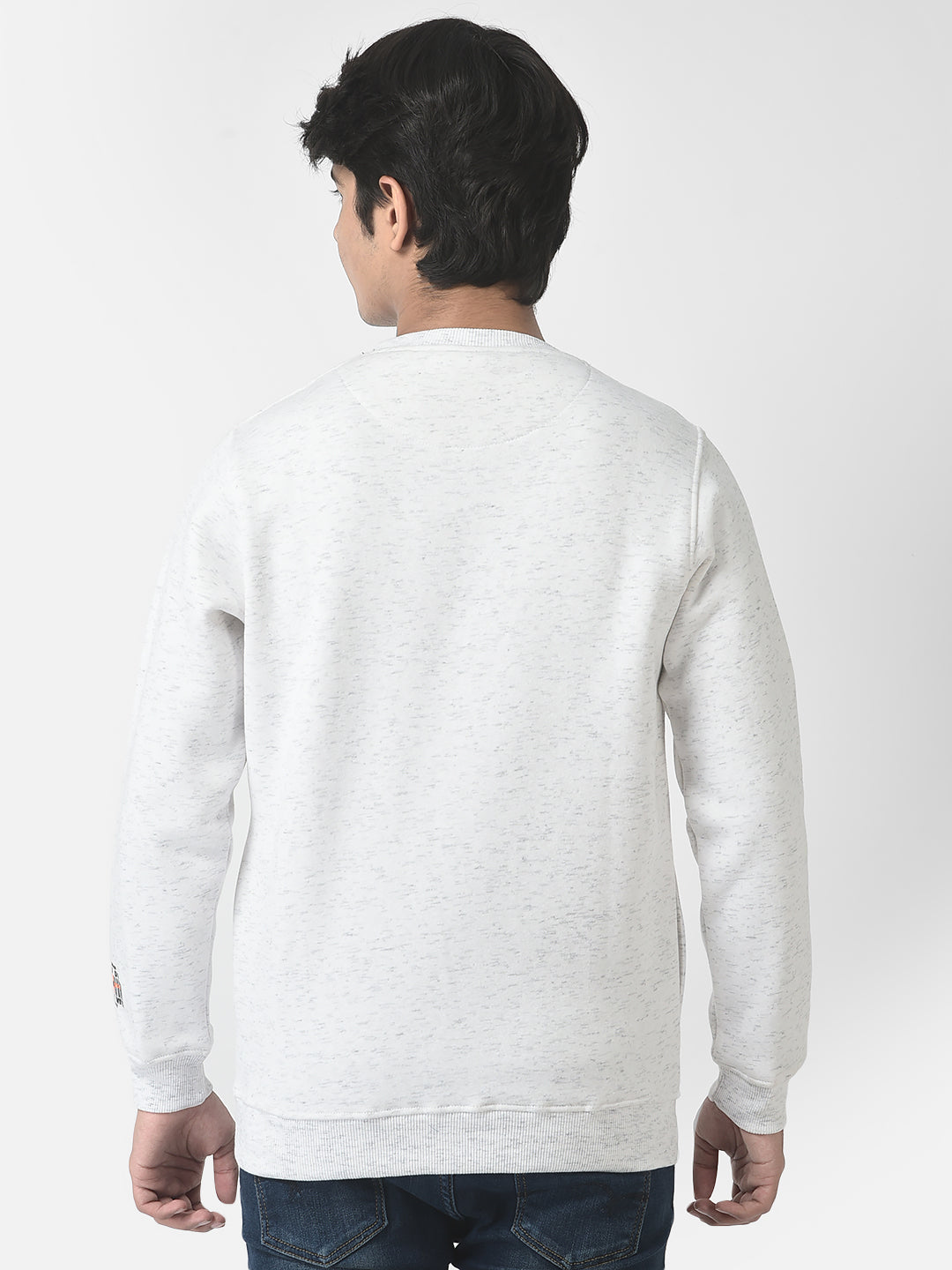  White Mock-Zip Sweatshirt