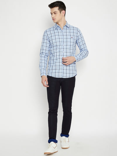 Blue Checked Slim Fit shirt - Men Shirts