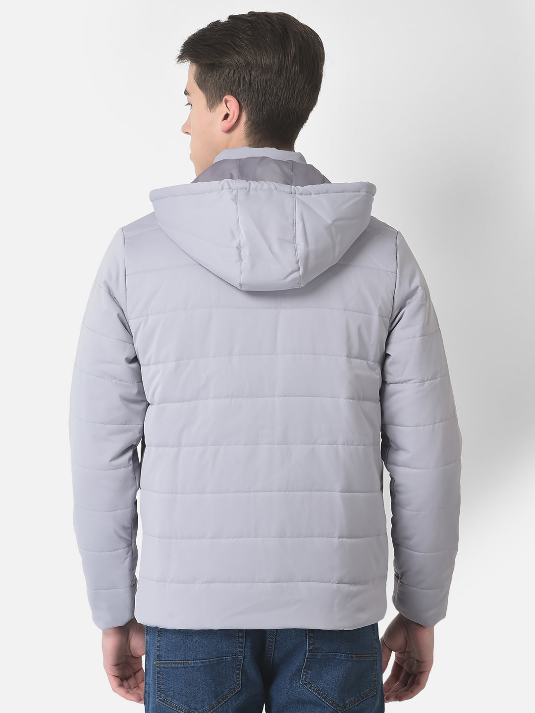  Light Grey Detachable-Hood Jacket