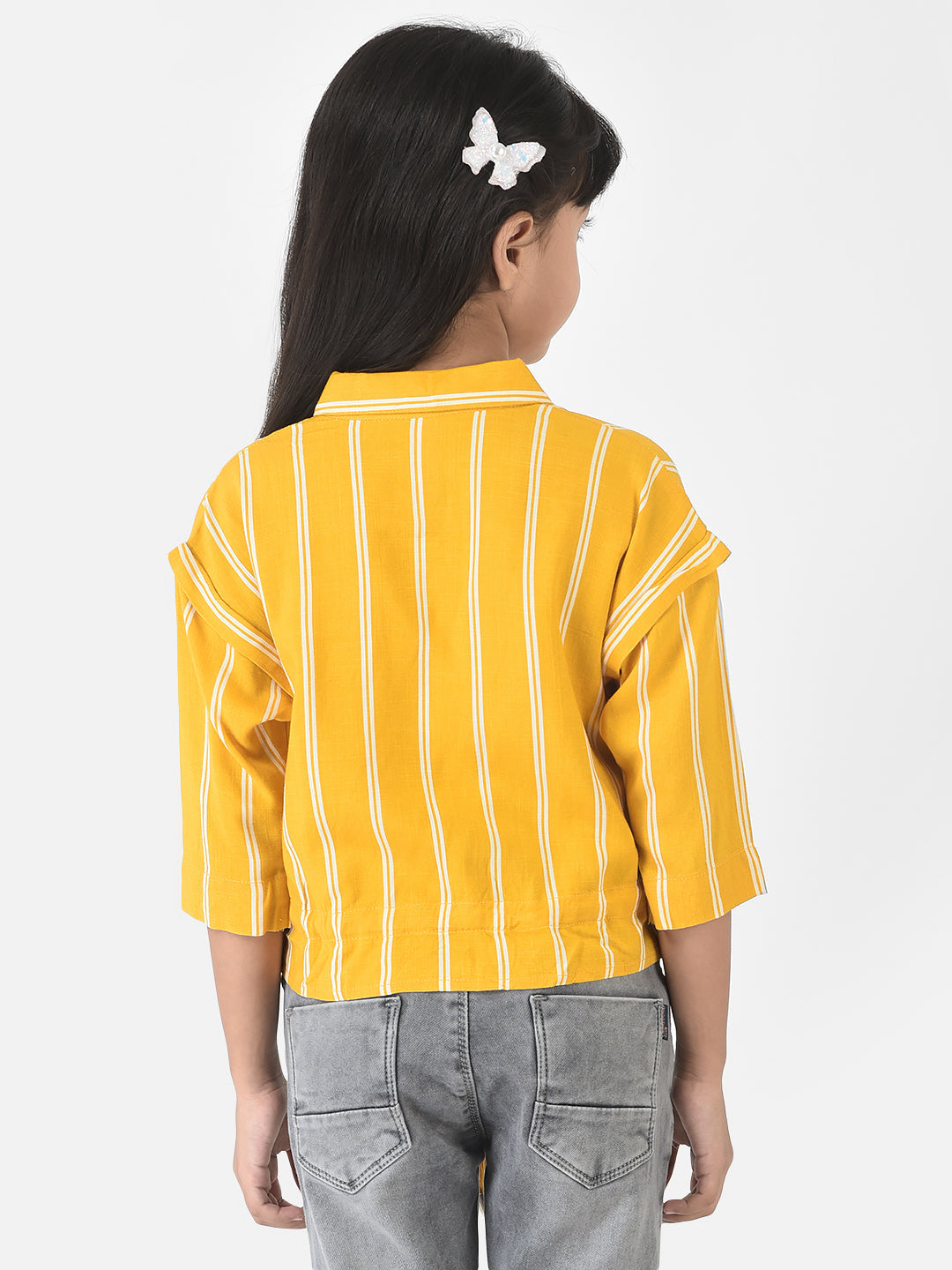 Mustard Shirt with Tie-Up Detail