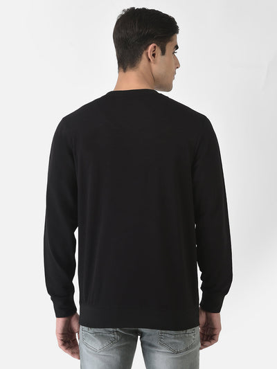  Black Sweatshirt in Cotton Blend