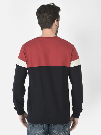  Red Colour-Blocked Mindset Sweatshirt