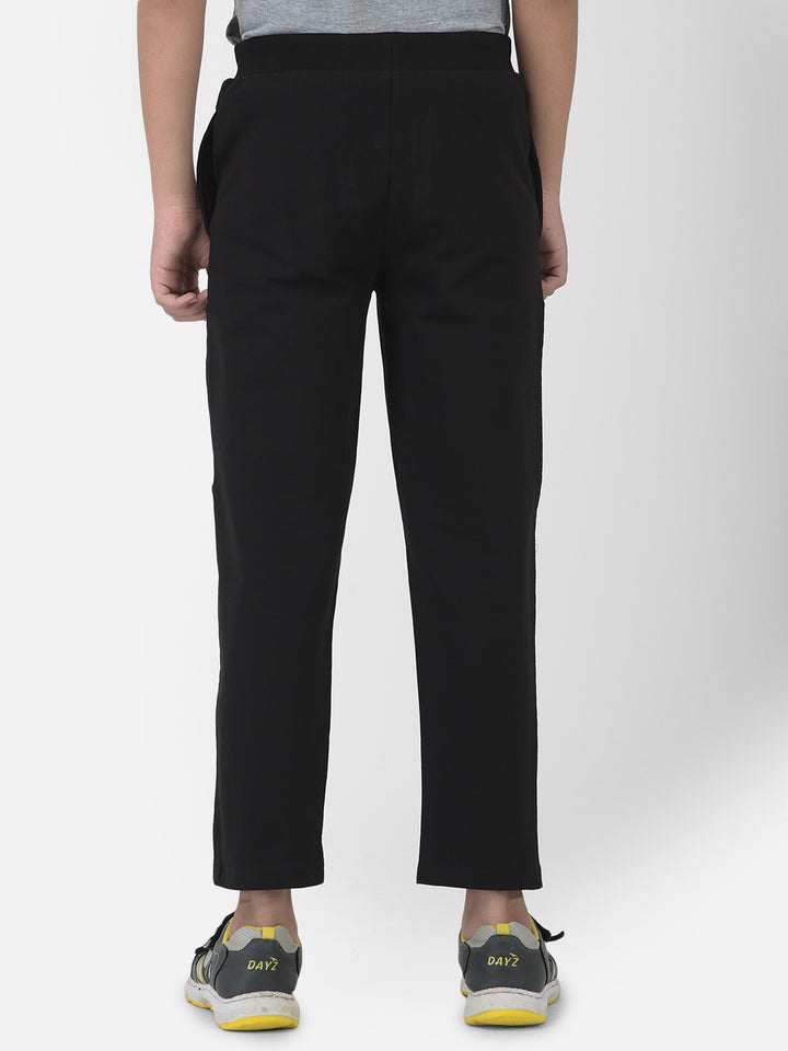 Black Typographic Track Pants - Boys Track Pants