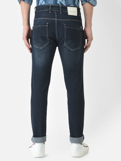  Dark Blue Jeans with Light Wash Effect 