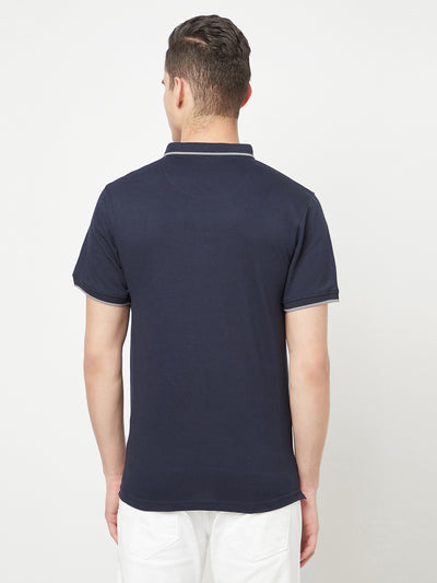 Navy Blue Polo T-Shirt - Men T-Shirts