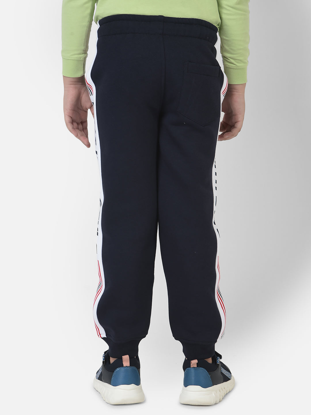 Navy Blue Joggers with Typographic Styling 