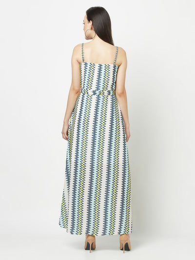  Geometric Print Maxi Dress