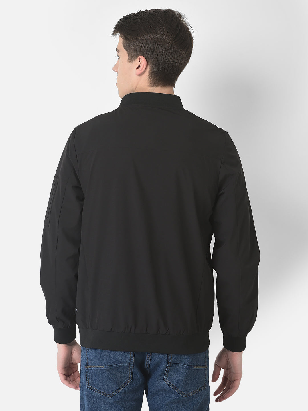  Black Slim Bomber Jacket