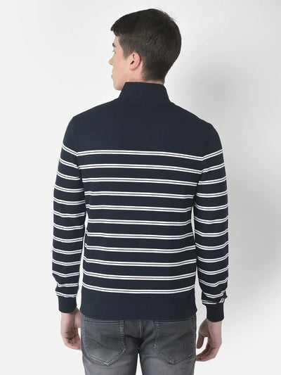 Navy Blue Pin-Striped Sweatshirt 