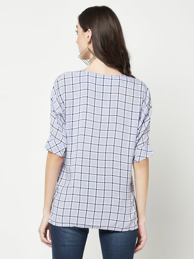  Purple Checked Top