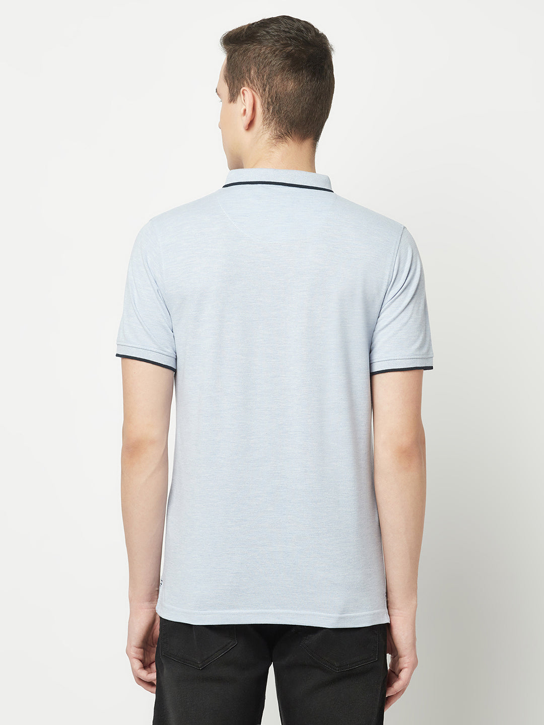  Sky Melange Polo T-Shirt