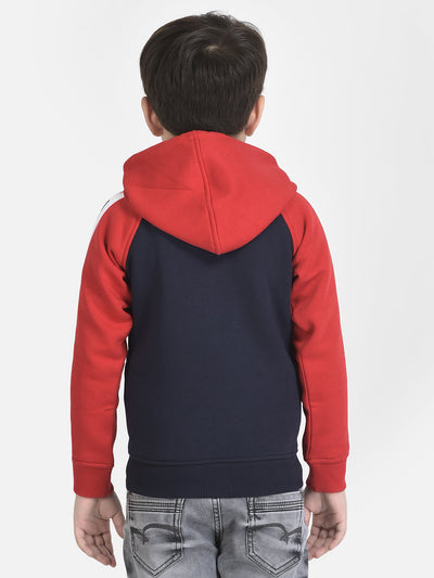 Colour-Blocked Sweatshirt with Zipper Front