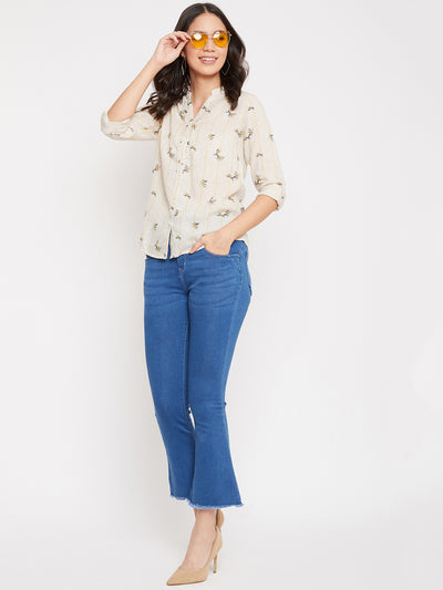 Floral Slim Fit Full Sleeves - Women Shirts