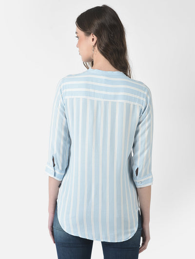  Light Blue Striped Top