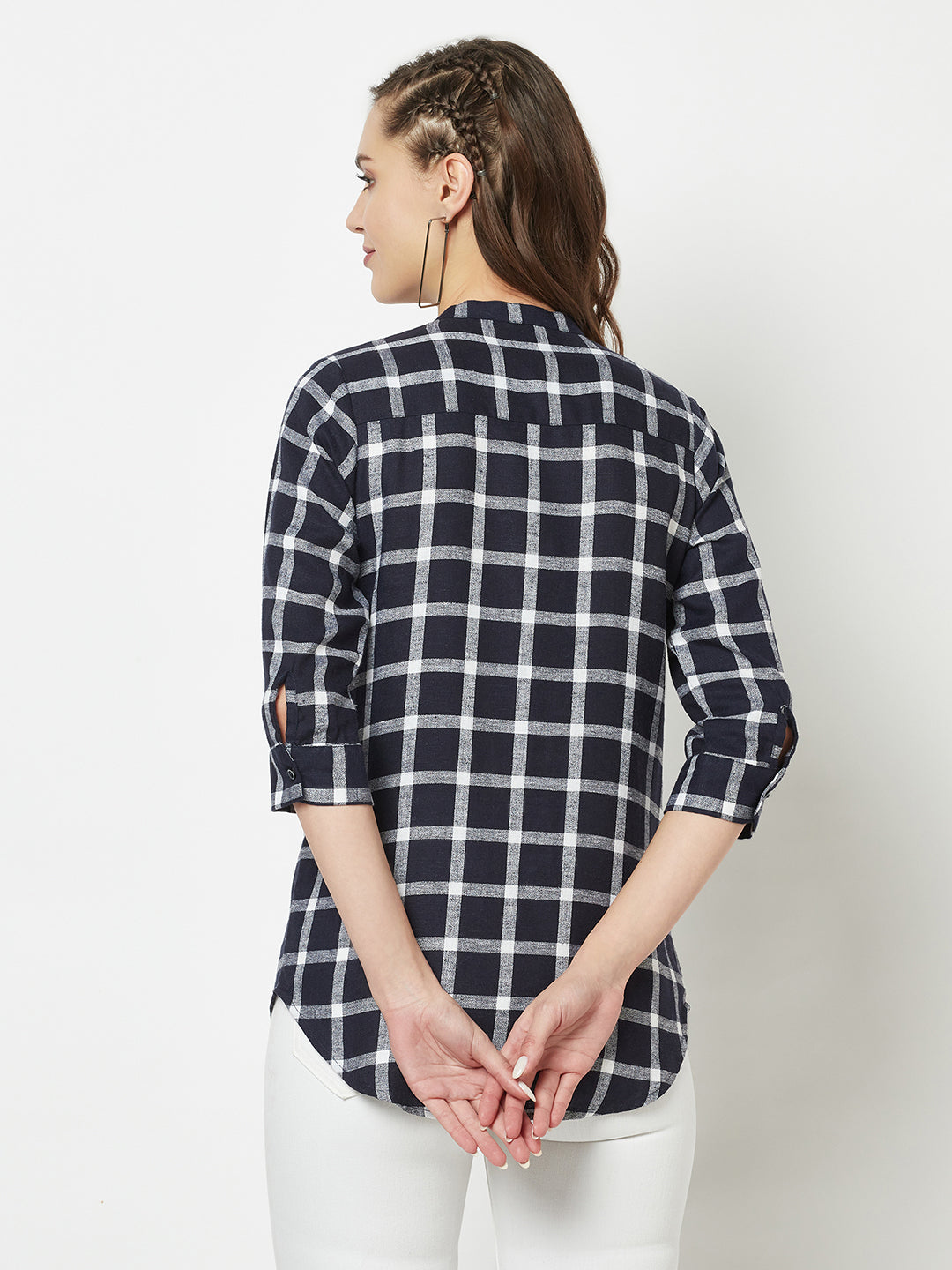  Multi-Colour Longline Checked Shirt 