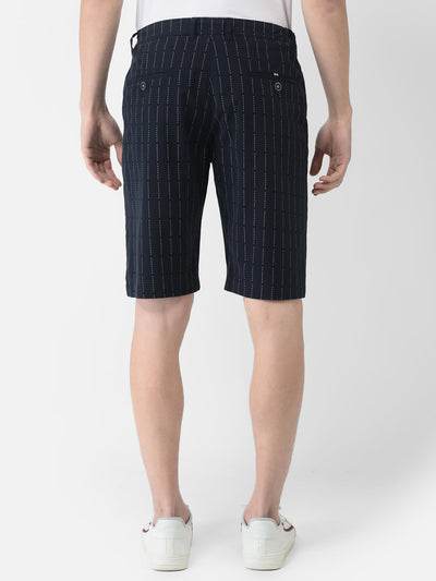  Navy Blue Striped Chino Shorts