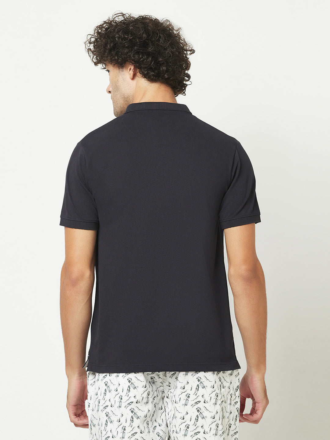  Navy Blue Plain Polo T-Shirt