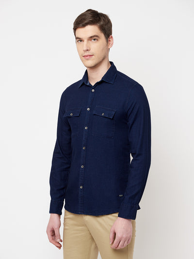 Navy Blue Casual Shirt - Men Shirts