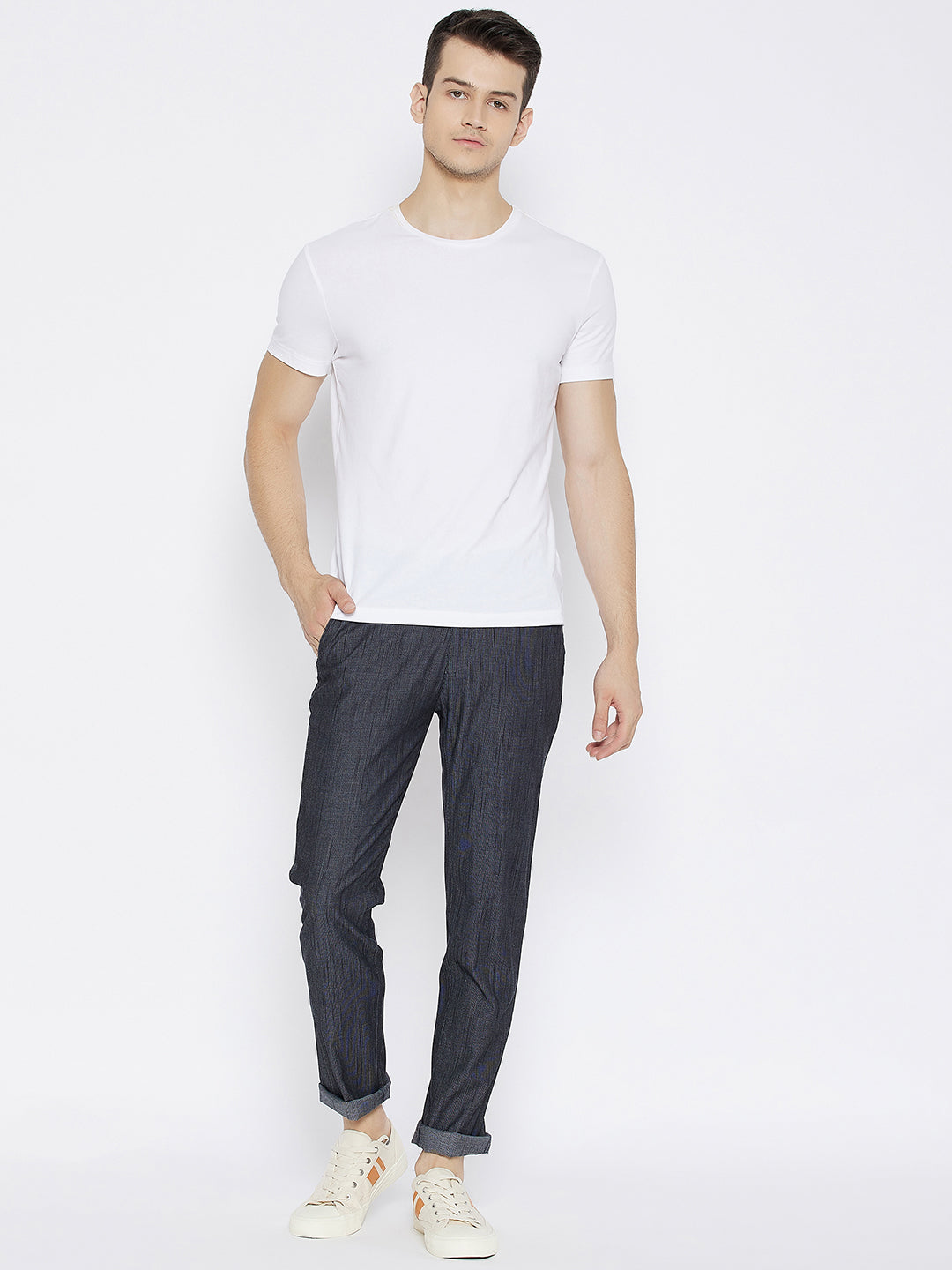 Black Slim Fit Trousers - Men Trousers