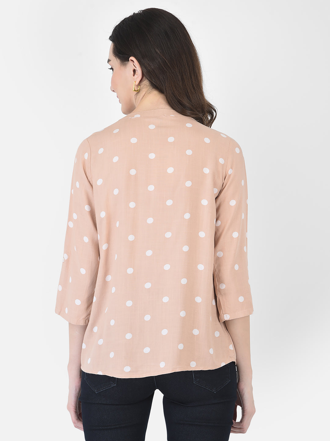 Peach Polka Top - Women Tops