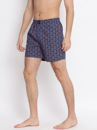 Blue Printed Boxer - Men Boxers