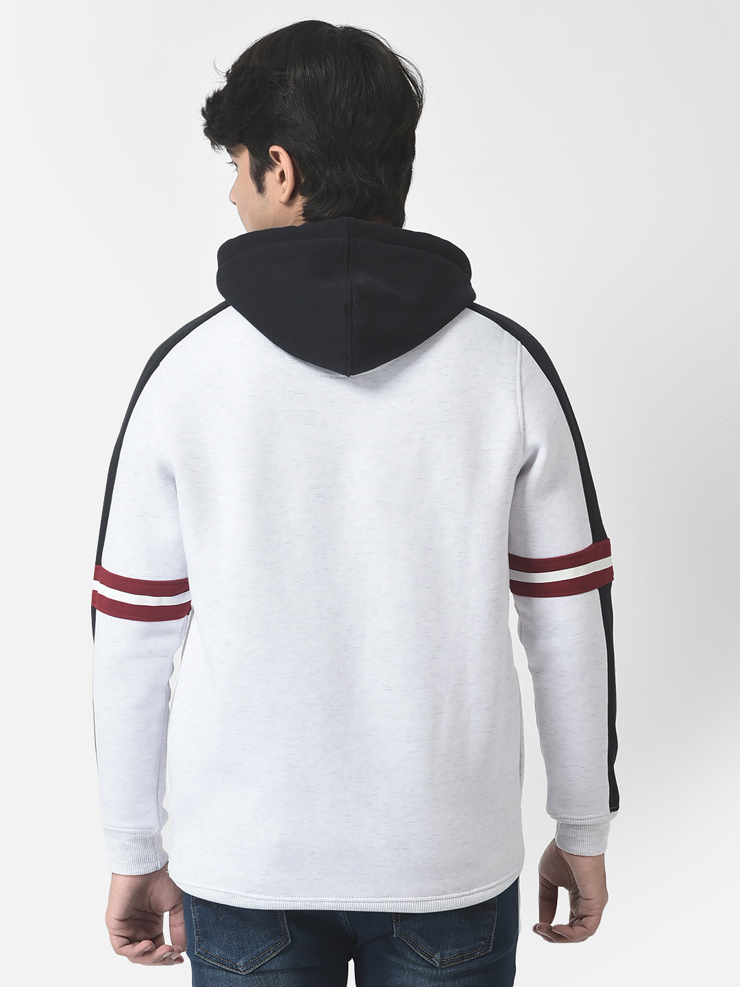  White Brand-Logo Hoodie