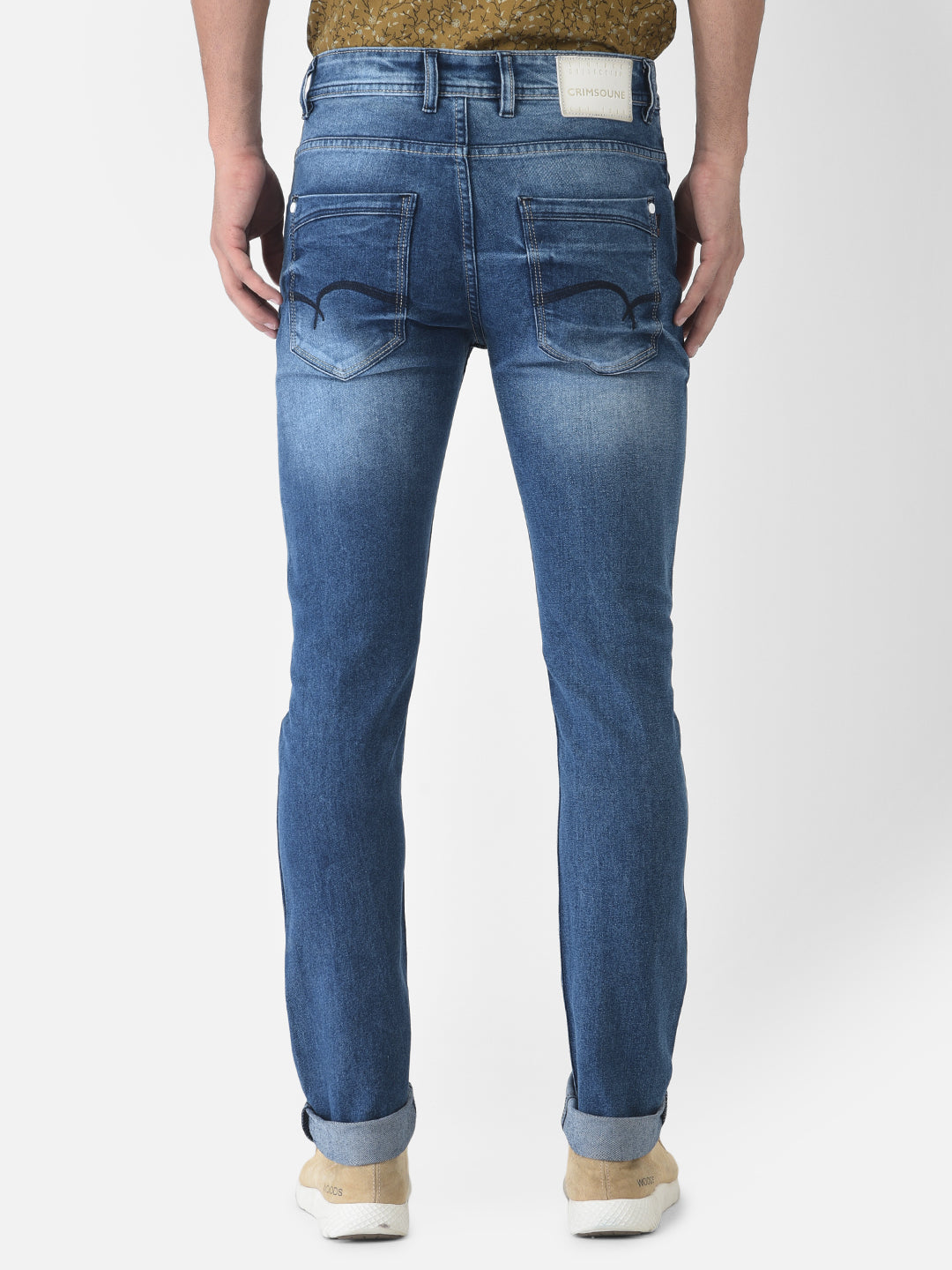 Lightly Faded Blue Jeans - Men Jeans