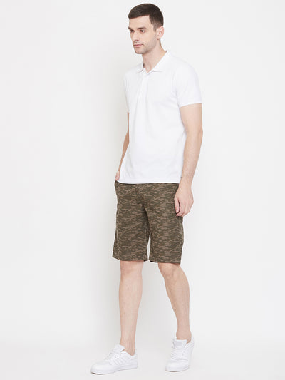 Olive Printed shorts - Men Shorts