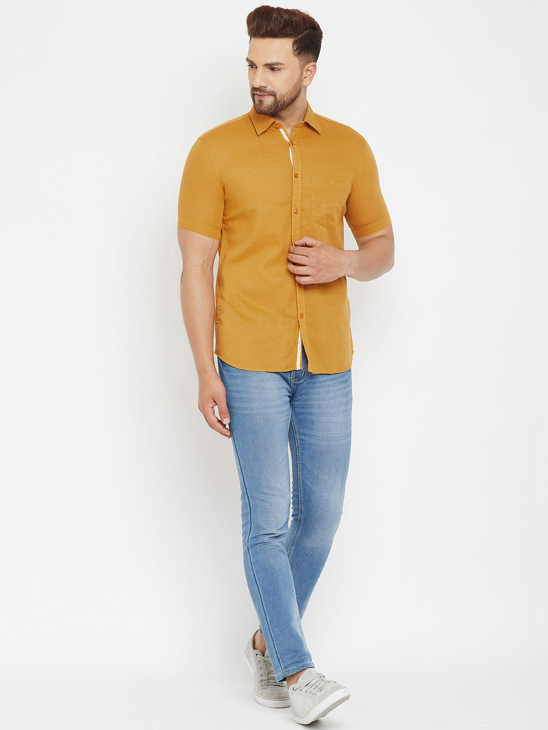 Mustard Slim Fit shirt - Men Shirts