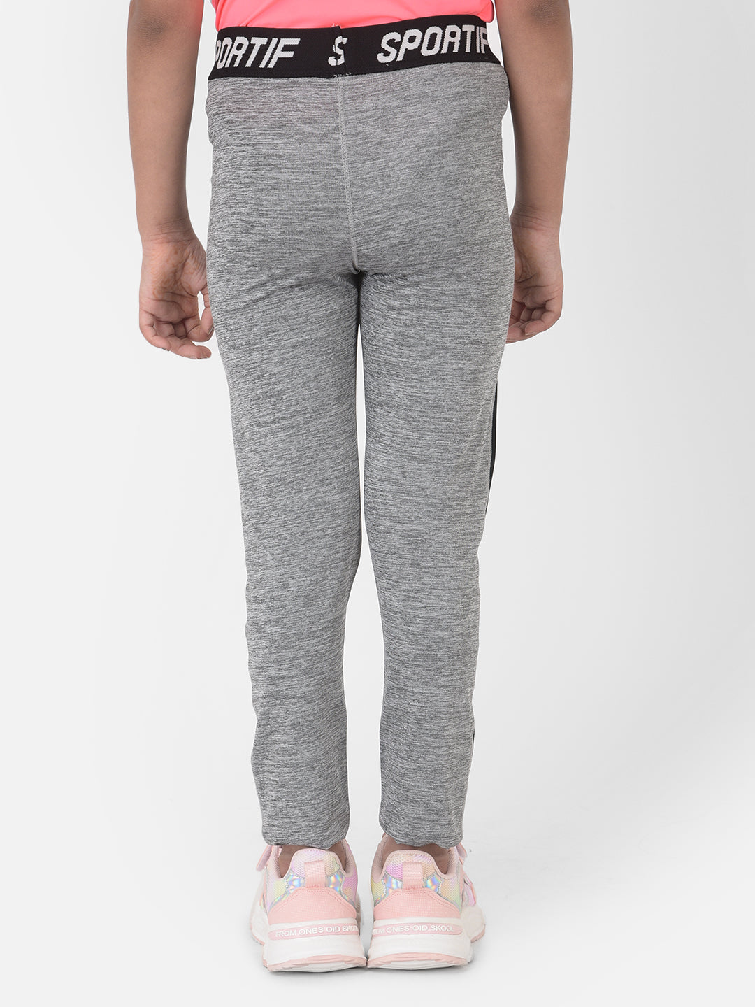Grey Colourblocked High Waisted Track Pants - Girls Track Pants