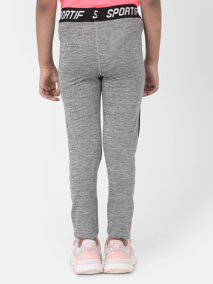 Grey Colourblocked High Waisted Track Pants - Girls Track Pants
